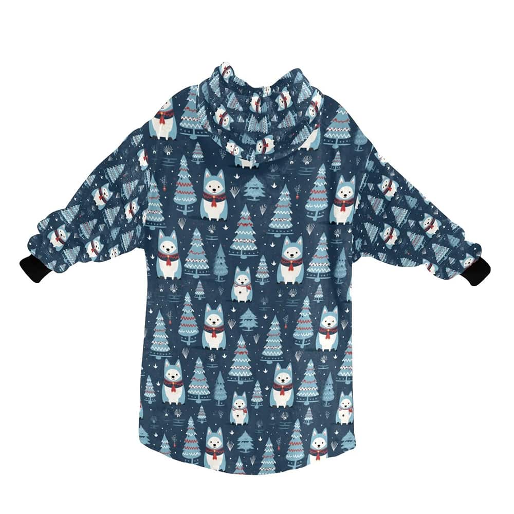 Winter Wonderland Husky Christmas Blanket Hoodie Winter Wonderland Husky Christmas Blanket Hoodie