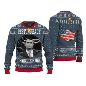 Rest In Peace Charlie Kirk Christmas Ugly Sweater2