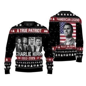 A True Patriot Charlie Kirk Christmas Ugly Sweater2