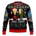 Xmas Rock Beavis and Butthead Ugly Christmas Sweater
