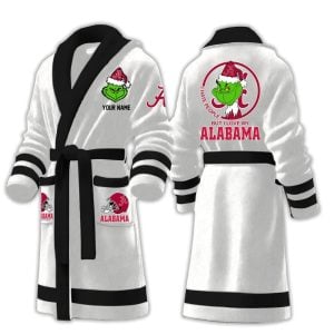 Grnch I Hate People But I Love My Alabama Fleece Bathrobe