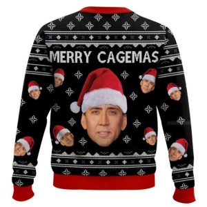 Merry Cagemas Nicolas Cage Christmas Ugly Sweater1