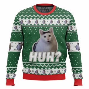 Huh Cat meme Christmas Ugly Sweater