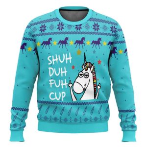 Unicorn Shuh Duh Fuh Cup Ugly Christmas Sweater