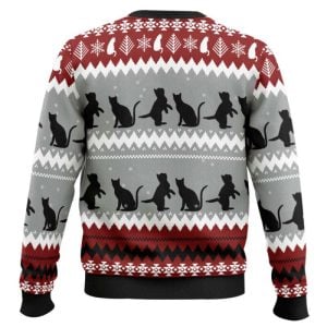 Black Cat Christmas Trekiller Ugly Christmas Sweater1