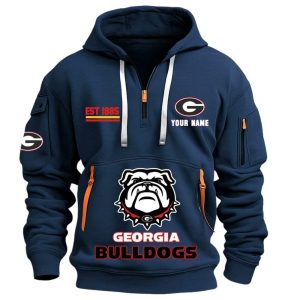 Persionalized Bulldogs Est 1885 Quarter Zip Hoodie1