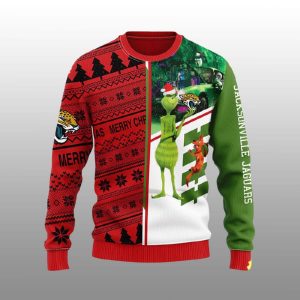 Jaguars Grnch Scooby Doo Ugly Christmas Sweater1
