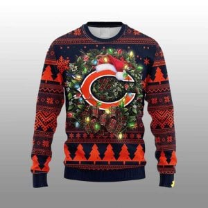 Bears Wreath Texans Ugly Christmas Sweater1