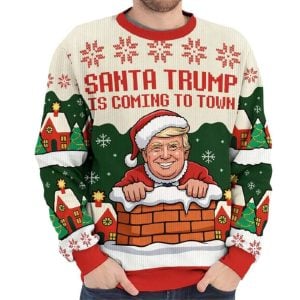 Santa Trump Is Coming To Town Ugly Christmas Sweater 2 Santa Trump Is Coming To Town Ugly Christmas Sweater2