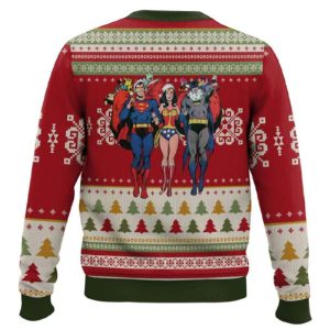Batman Superman Wonder Woman Ugly Christmas Sweater1