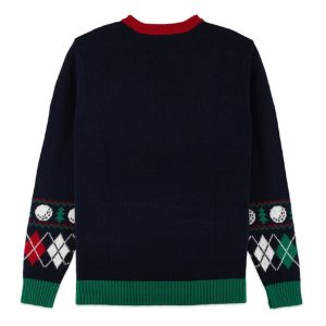 Golfing Santa Argyle Ugly Christmas Sweater1