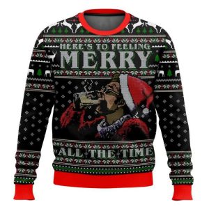 Heres To Feeling Merry All The Time Cosmo Kramer Seinfeld Ugly Christmas Sweater