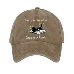 Life Is Better With Cats And Books Hat 4 Life Is Better With Cats And Books Hat4