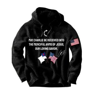 May Charlie Be Received Into The Merciful Arms Of Jesus Our Loving Savior Waffle Hoodie1