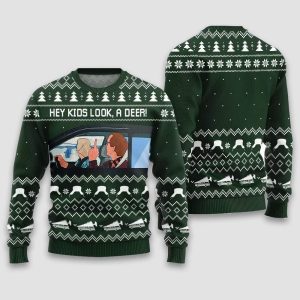 Hey Kids Look A Deer National Lampoon Ugly Christmas Sweater1