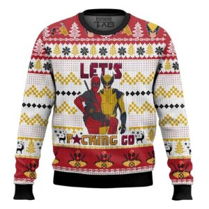 Let’s Fucking Go Deadpool Wolverine Ugly Christmas Sweater