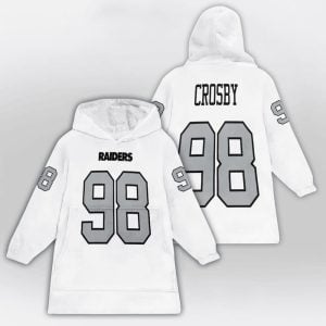 Maxx Crosby 98 Las Vegas Football Unisex Blanket Hoodie