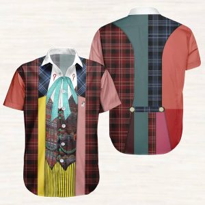 Sixth Doctor Who Cosplay Button Shirt1
