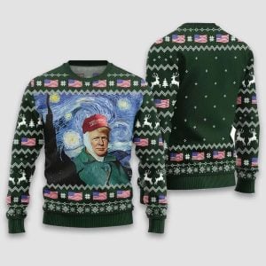 Van Gogh Trump Ugly Christmas Sweater 1 Van Gogh Trump Ugly Christmas Sweater1
