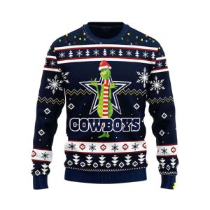 Cowboys Funny Grnch Ugly Christmas Sweater