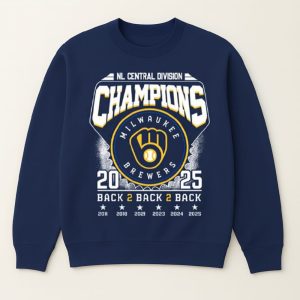 Brewers NL Central Division Champions 2025 B2B2B Shirt 1 Brewers NL Central Division Champions 2025 B2B2B Shirt