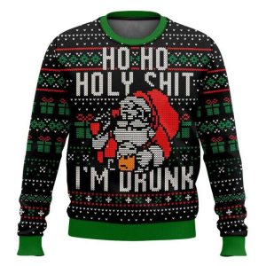 Ho Ho Holy Shit Im Drunk Santa Claus Ugly Christmas Sweater