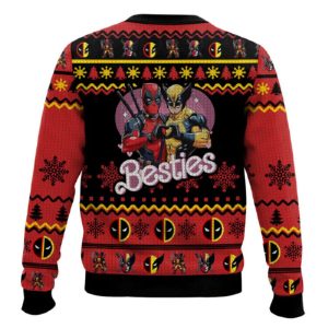 FRIENDS Deadpool Wolverine Ugly Christmas Sweater1