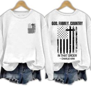 Charlie Kirk God Family Country In That Order Red Sweatshirt1