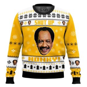 The Jeffersons George Jefferson Shut Up Honkey Ugly Christmas Sweater
