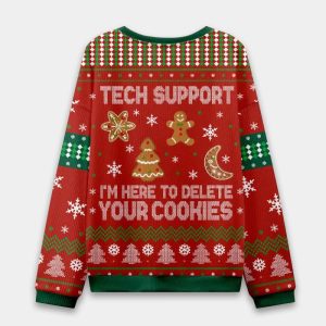 Tech Support Computer Programmer Red Ugly Christmas Sweater 1 Tech Support Computer Programmer Red Ugly Christmas Sweater 2