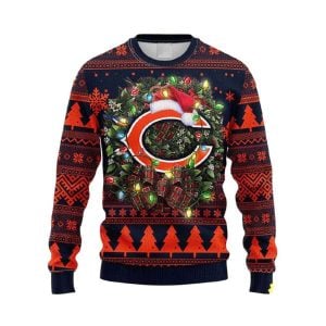Bears Wreath Texans Ugly Christmas Sweater