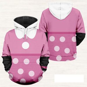 Minnie Mouse Pink Polka Dot Cosplay Hoodies Joggers 1 Minnie Mouse Pink Polka Dot Cosplay Hoodies Joggers1