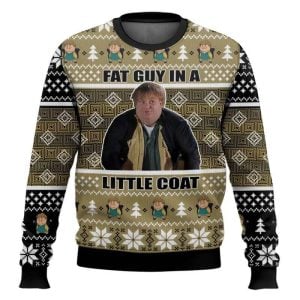 Chris Farley Fat Guy In A Little Coat Funny Ugly Christmas Sweater