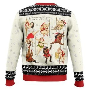 Nine Ladies Dancing Sexy Christmas Funny Ugly Christmas Sweater1