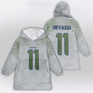 Smith Njigba 11 Seattle Football Unisex Blanket Hoodie