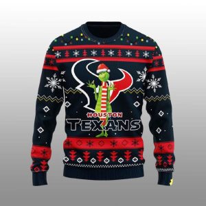 Texans Funny Grnch Ugly Christmas Sweater1