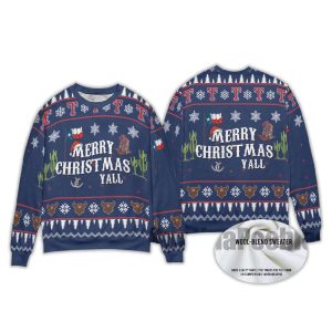Merry Christmas Yall Texas Ugly Christmas Sweater2