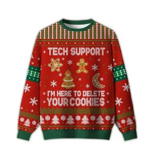 Tech Support Computer Programmer Red Ugly Christmas Sweater