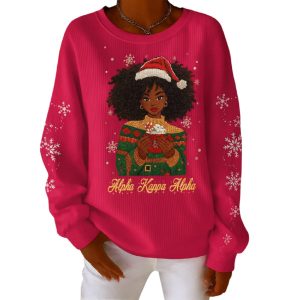 Alpha Kappa Alpha Merry Christmas Santa Black Girl Sweatshirt