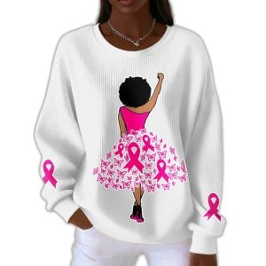 Black Girl Breast Cancer Awareness Ribbed Sweatshirt 1 Black Girl Breast Cancer Awareness Ribbed Sweatshirt1