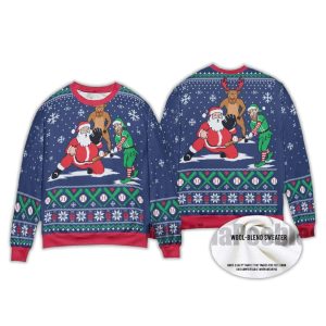 Santa Elf Reindeer Baseball Ugly Chirstmas Sweater