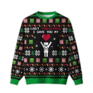 2025 Last Christmas I Give You My World Ugly Christmas Sweater