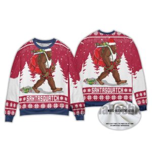 Bigfoot Santasquatch Ugly Christmas Sweater3