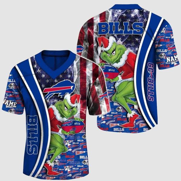 2025 Bills Merry Grinchmas American Flag Jersey