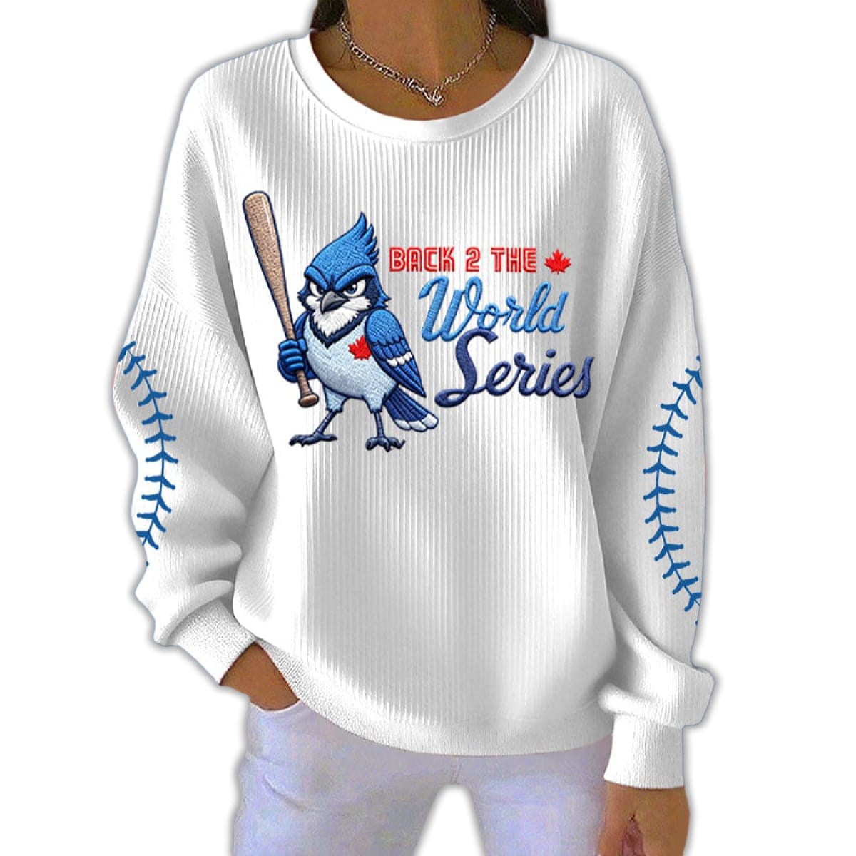 2025 Blue Jays Back 2 The World Series Pit Striped Sweatshirt1 2025 Blue Jays Back 2 The World Series Pit Striped Sweatshirt
