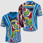 2025 Chargers Merry Grinchmas American Flag Jersey