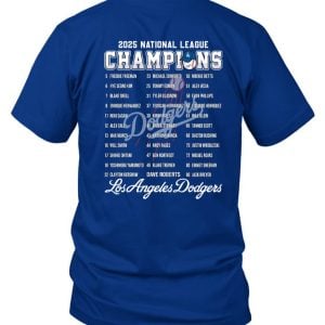 2025 Dodgers B2B NL Champions Two Sided Shirt1