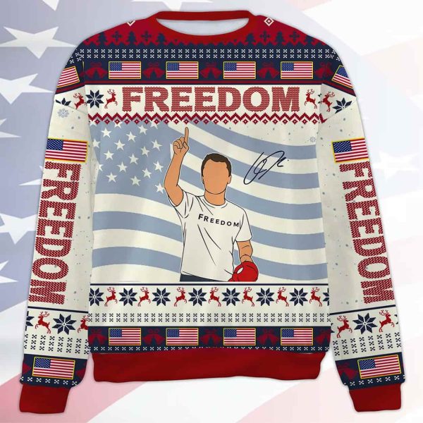 2025 Freedom Charlie Kirk Ugly Christmas Sweater