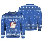 2025 I Love a Man With A Beard Ugly Christmas Sweater