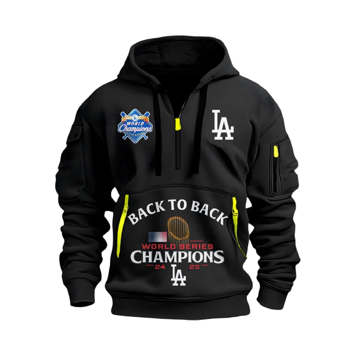2025 LA Dodgers Back To Back World Series Champions Quarter Zip Hoodie 2025 LA Dodgers Back To Back World Series Champions Quarter Zip Hoodie